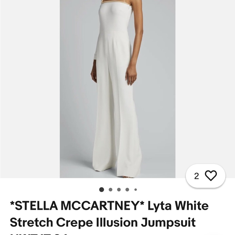 ISO!! Stella McCartney White Stretch Crepe Jumpsuit 38 / 2-4